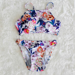 High Neck Floral Bikini