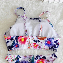 High Neck Floral Bikini