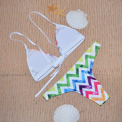 Neon Color Spaghetti Straps Triangle Bikini