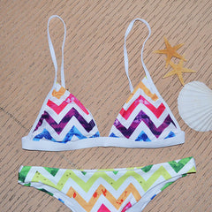 Neon Color Spaghetti Straps Triangle Bikini