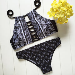 Retro Low Waist Bandage Swimsuit