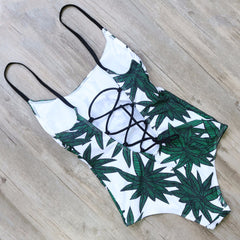 One Piece Grean Leaf Monokini