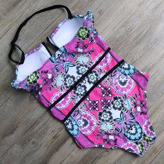 One Piece Pink & Blue Floral Monokini