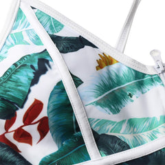 Plavky Floral High Neck Bikini with Zipper