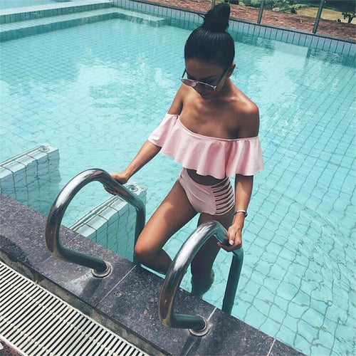 Solid color Push Up Falbala Bandeau