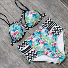 High Waist Push Up Brazilian Bikini