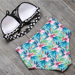 High Waist Push Up Brazilian Bikini