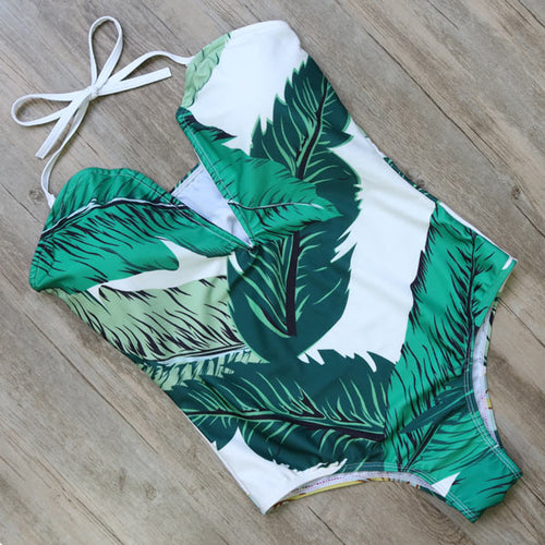One Piece Amazonian Green Leaf Monokini