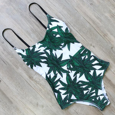 One Piece Amazonian Green Leaf Monokini