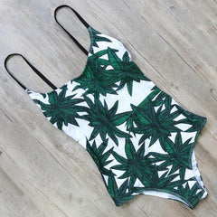 One Piece Grean Leaf Monokini