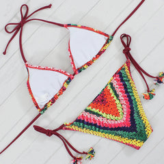 Knitted Print Brazilian Bikini