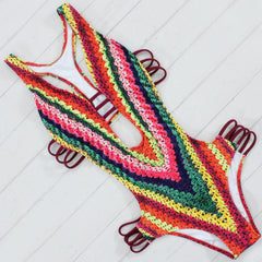 Knitted Print Brazilian Bikini