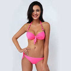 Neon Candy Knotted Mini bikini