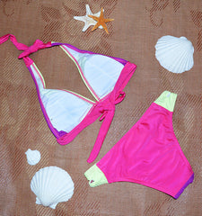 Neon Color Halter Bikini